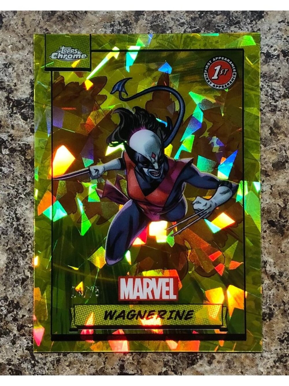 2024 Topps Chrome Marvel Sapphire Wagnerine Yellow Refractor 04/75